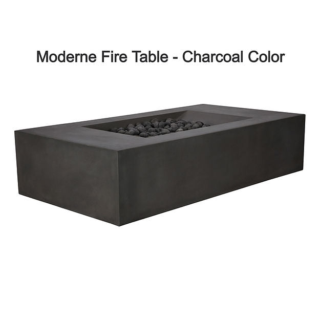 Pyromania Fire Moderne Rectangular 58" x 32" Concrete Fire Pit Table