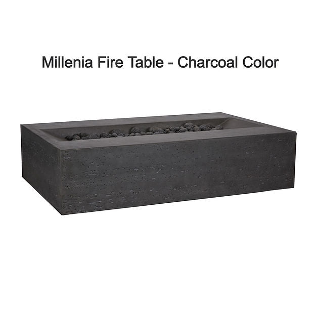 Pyromania Fire Millenia Rectangular 48" x 30" Concrete Fire Pit Table