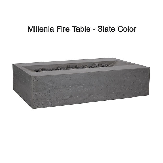 Pyromania Fire Millenia Rectangular 48" x 30" Concrete Fire Pit Table