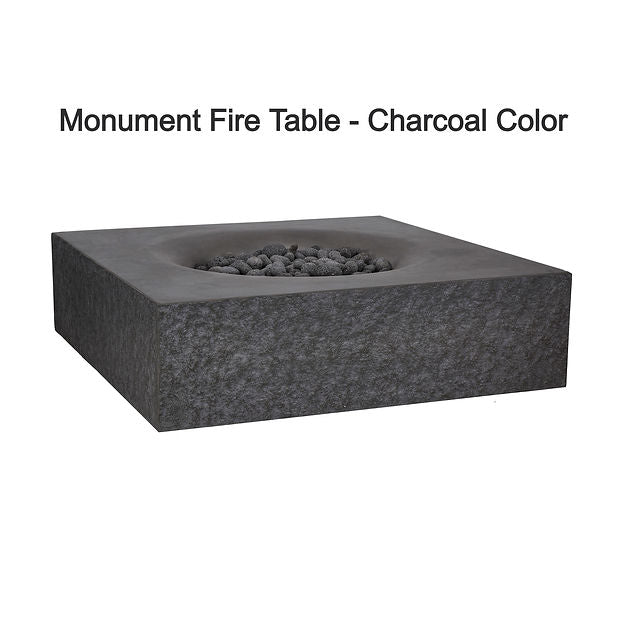 Pyromania Fire Monument Square 41" x 41" Concrete Fire Pit Table