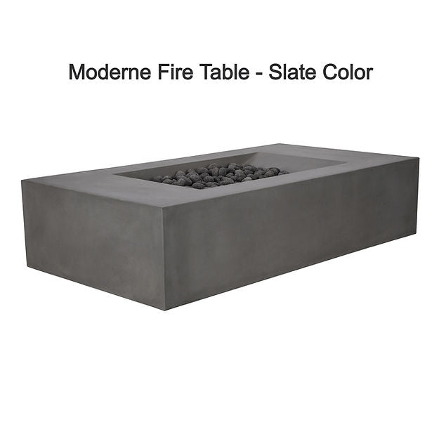 Pyromania Fire Moderne Rectangular 58" x 32" Concrete Fire Pit Table