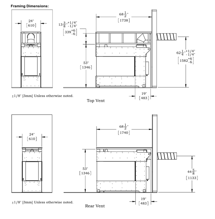 Montigo Exemplar Pier RP424 Direct Vent Gas Fireplace