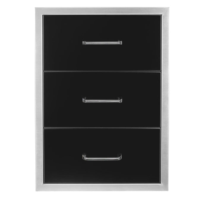 Wildfire Outdoor Triple Drawer BLACK SS - WF-TDW1926-BSS