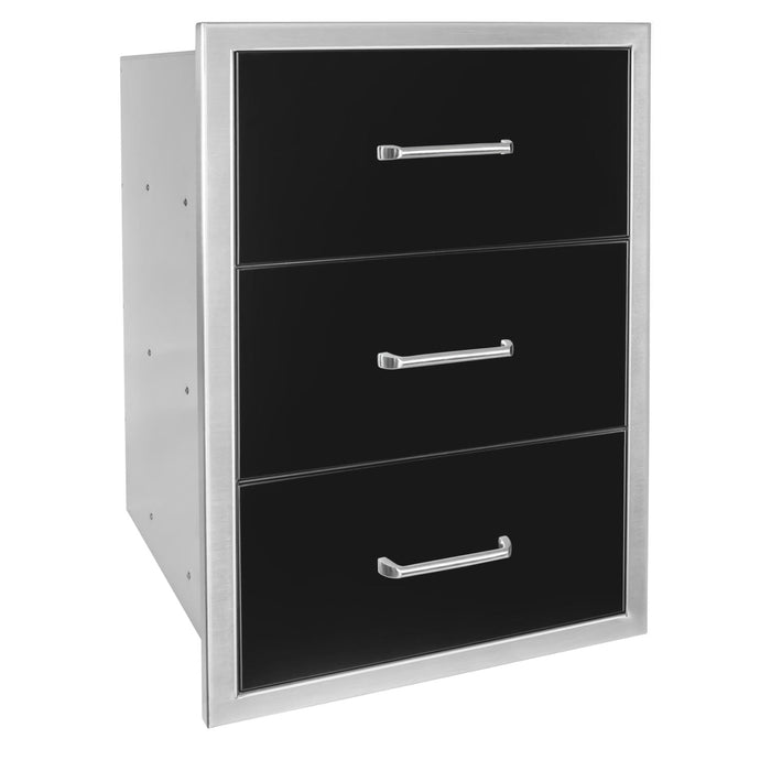 Wildfire Outdoor Triple Drawer BLACK SS - WF-TDW1926-BSS