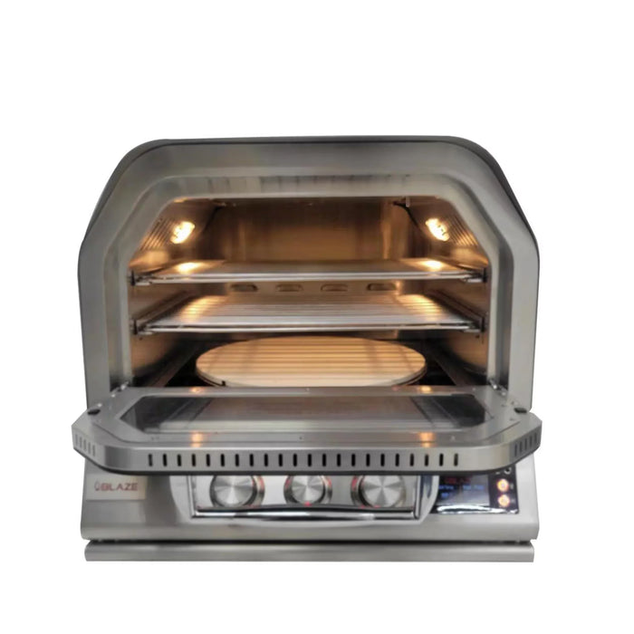 Blaze 26-Inch Built-In Outdoor Pizza Oven with Rotisserie in Stainless Steel - BLZ-26-PZOVN