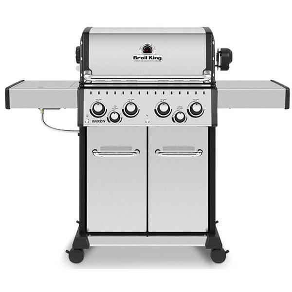 Broil King Baron S 490 IR Pro Infrared 4-Burner Gas Grill with Rotisserie and Side Burner