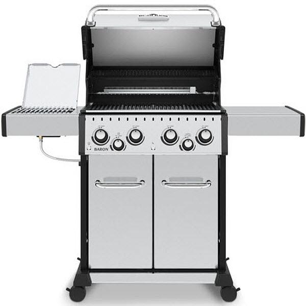 Broil King Baron S 490 IR Pro Infrared 4-Burner Gas Grill with Rotisserie and Side Burner