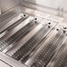 American Made Grills Encore 54-Inch Hybrid Grill close-up of stainless steel heat zone separators