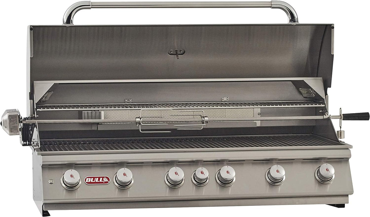 Bull Diablo 46-Inch 6 Burner Built-In Gas Grill with Infrared Rear Burner & Rotisserie Kit - 62648