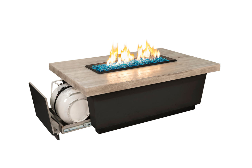 American Fyre Designs Reclaimed Wood Contempo LP Long Gas Firetable