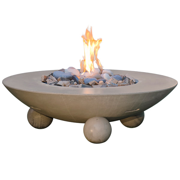 American Fyre Designs 54" Versailles Round Gas Fire Table Ball Feet