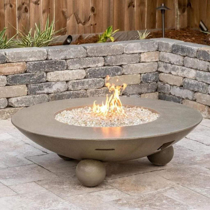 American Fyre Designs 54" Versailles Round Gas Fire Table Ball Feet