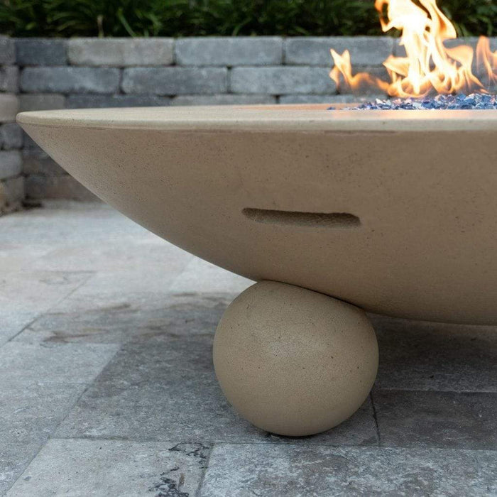 American Fyre Designs 54" Versailles Round Gas Fire Table Ball Feet