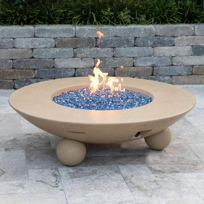 American Fyre Designs 54" Versailles Round Gas Fire Table Ball Feet