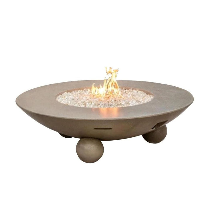 American Fyre Designs 54" Versailles Round Gas Fire Table Ball Feet