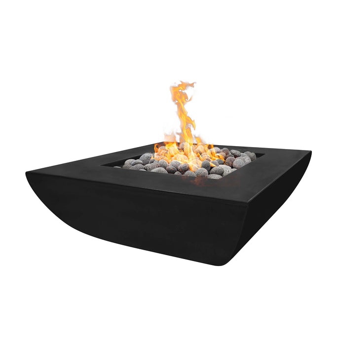 The Outdoor Plus Avalon 42-Inch Wide Ledge Square Concrete Fire Pit