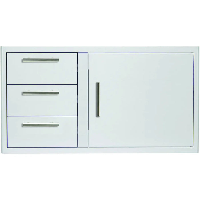 Blaze 32-Inch Access Door and Double Drawer Combo in Stainless Steel - BLZ-DDC-39-R-LTSC