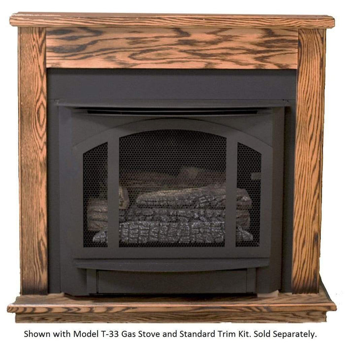 Buck Stove T-33 Standard Corner Mantel - Dark Oak