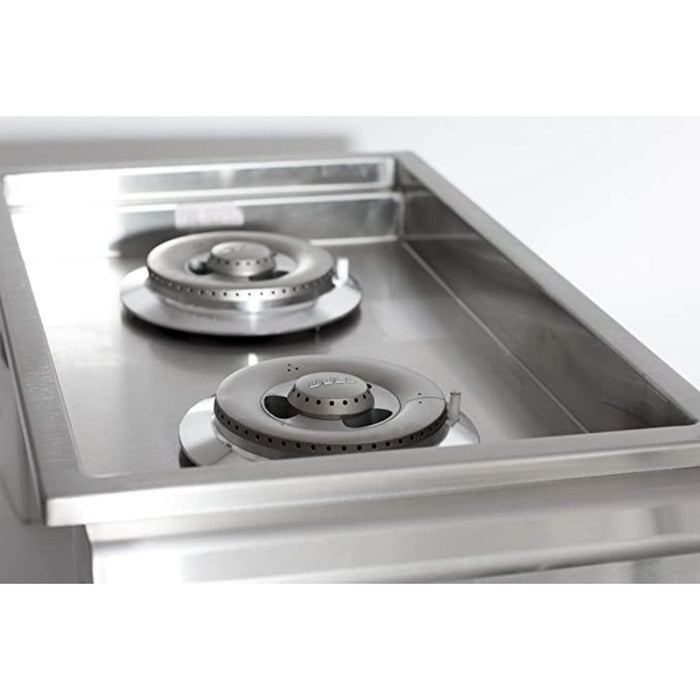 Bull Built-In Double Gas Side Burner w/ Stainless Steel Lid - 30008