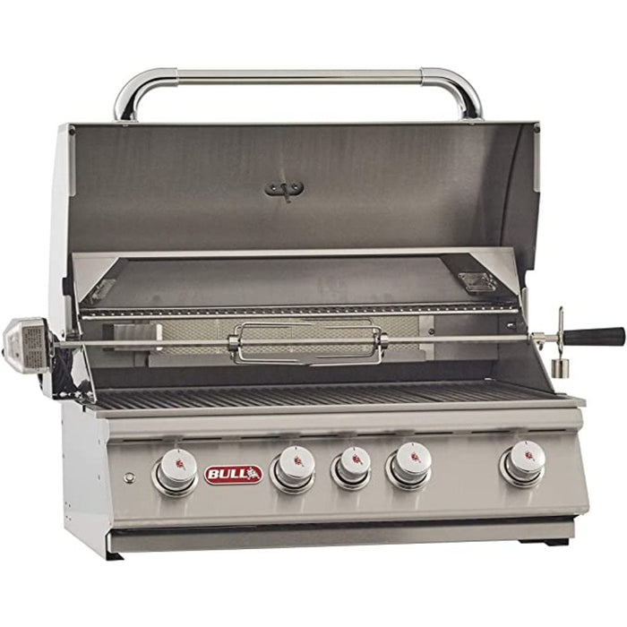 Bull Angus 30-Inch 4-Burner Built-In Gas Grill with Infrared Rear Burner & Rotisserie Kit - 47628