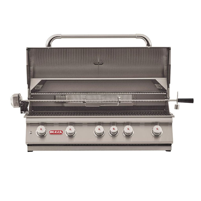 Bull Brahma 38-Inch 5 Burner Built-In Gas Grill with Infrared Rear Burner & Rotisserie Kit - 57568