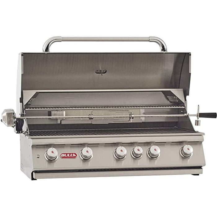 Bull Brahma 38-Inch 5 Burner Built-In Gas Grill with Infrared Rear Burner & Rotisserie Kit - 57568