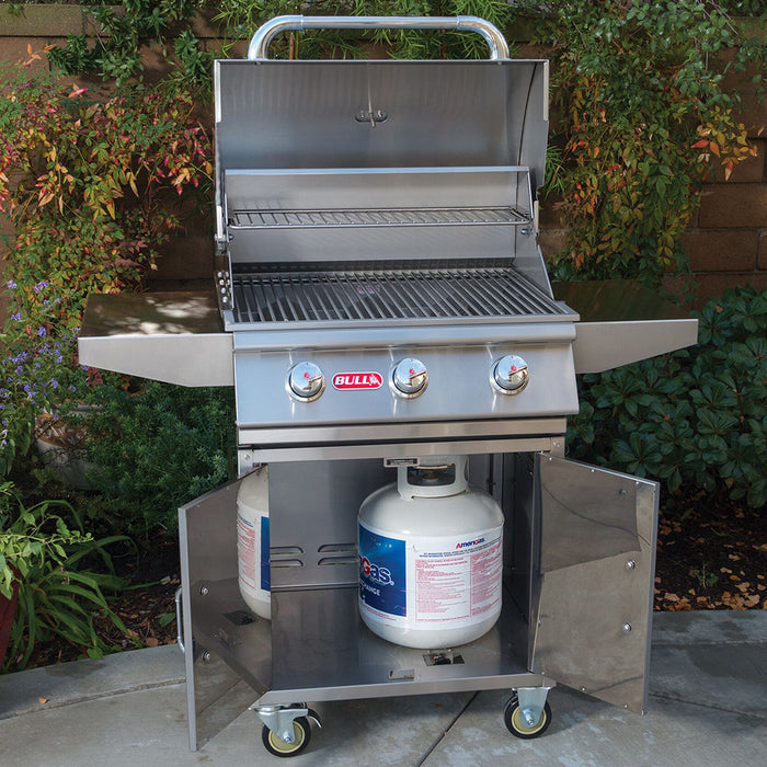 Bull Grills Steer Premium 24-Inch 3-Burner Freestanding Gas Grill - 69008+CART