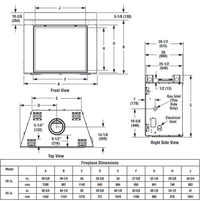 Superior DRT6345 45-Inch Direct Vent Gas Fireplace