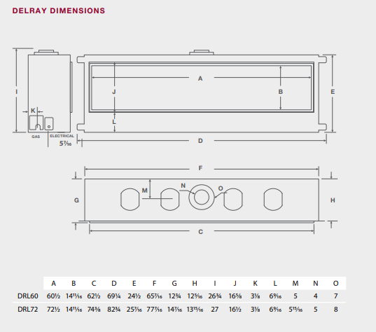 Montigo DelRay 60-Inch Linear Direct Vent Gas Fireplace