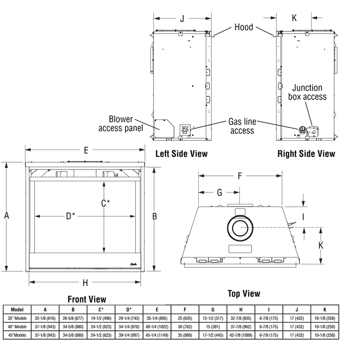 Superior DRT3545 45-Inch Direct Vent Gas Fireplace