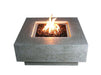 Elementi Manhattan OFG103 Light Gray Square Concrete Fire Pit Table Image with White Background