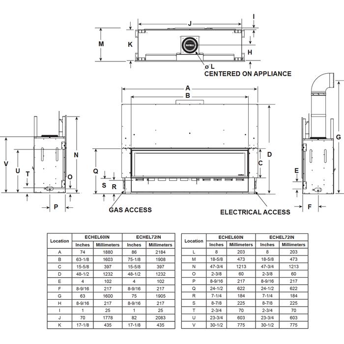 Majestic Echelon II 60-Inch Direct Vent Gas Fireplace