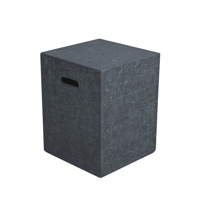 Elementi Square Dark Gray Travertine Texture Tank Cover ONB016