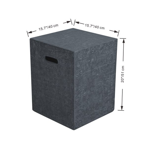 Elementi Square Travertine Texture Tank Cover ONB016 Dimensions Drawing