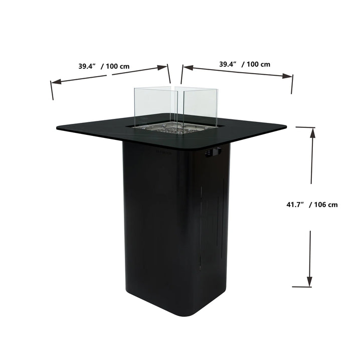 Elementi Plus Koln Marble Porcelain Bar Fire Table OFP221BB