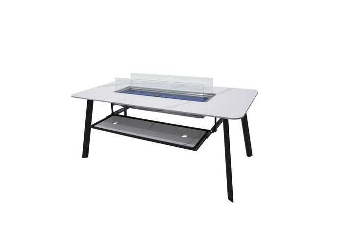 Elementi Plus Oslo Marble Porcelain Fire Dining Table