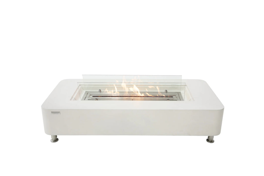 Elementi Sydney ECG01 Cream White Ethanol Rectangular Fire Pit Table