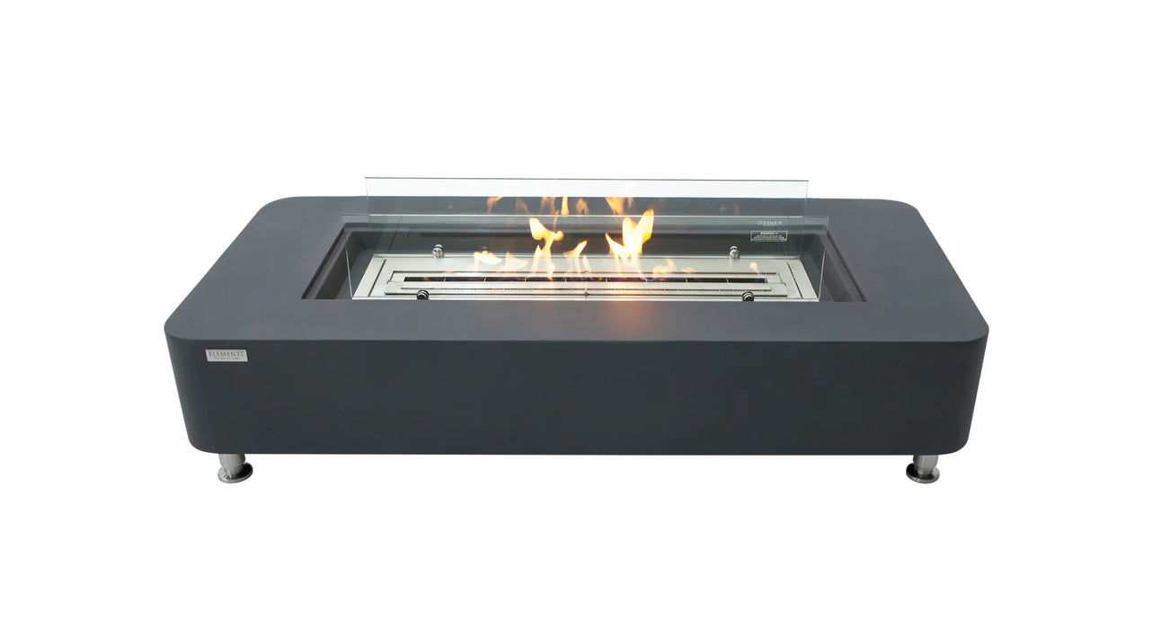 Elementi Sydney ECG01 Slate Black Ethanol Rectangular Fire Pit Table