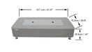 Elementi Sydney ECG01 Ethanol Rectangular Fire Pit Table Dimensions Drawing