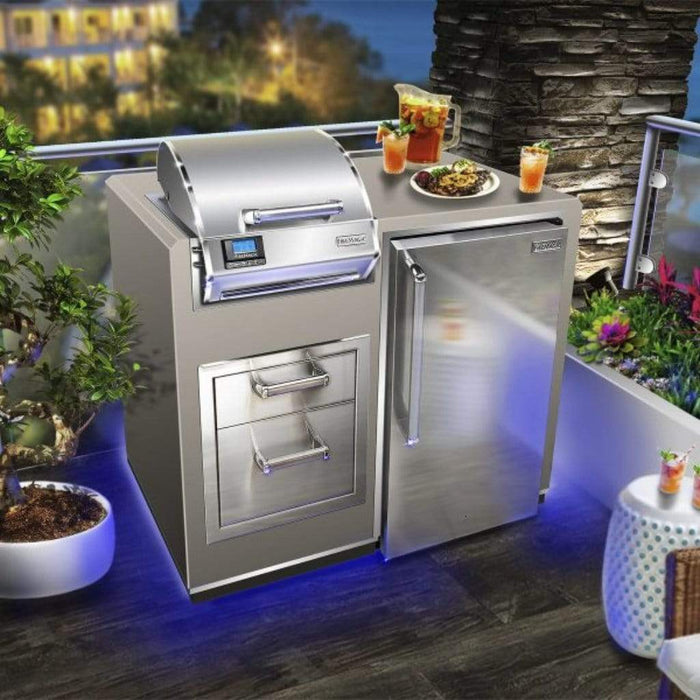 Fire Magic Electric Grill Island Bundle w/ Refrigerator & Double Drawers - ID251-R-44SM