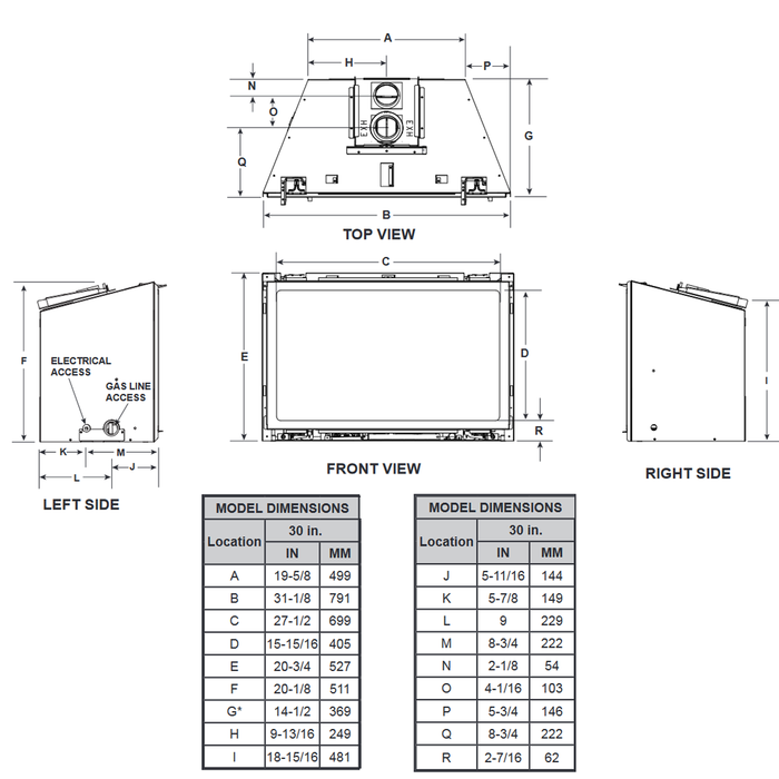 Majestic Jasper 30-Inch Direct Vent Gas Insert