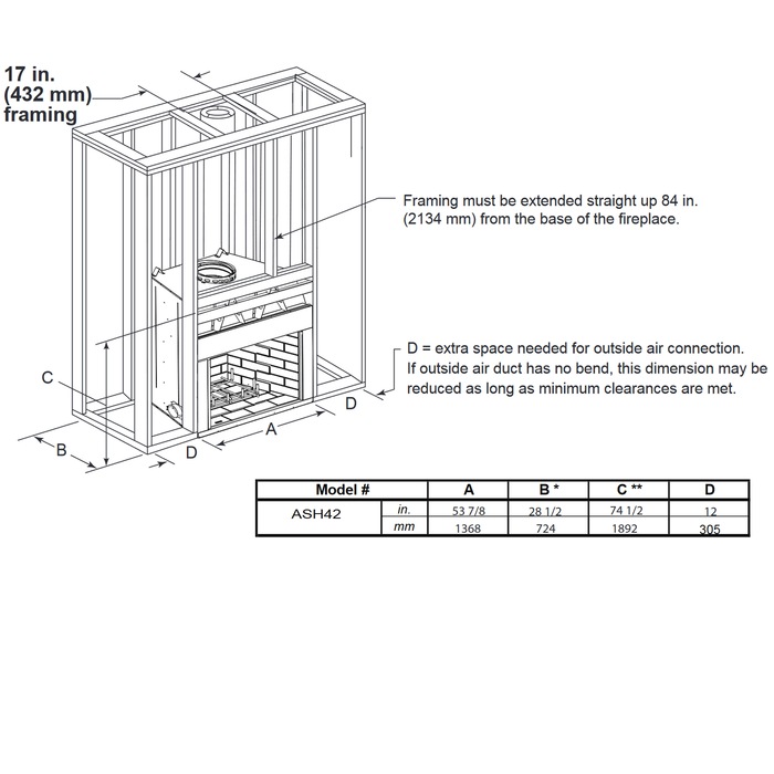 Majestic Ashland 42-Inch Wood Burning Fireplace