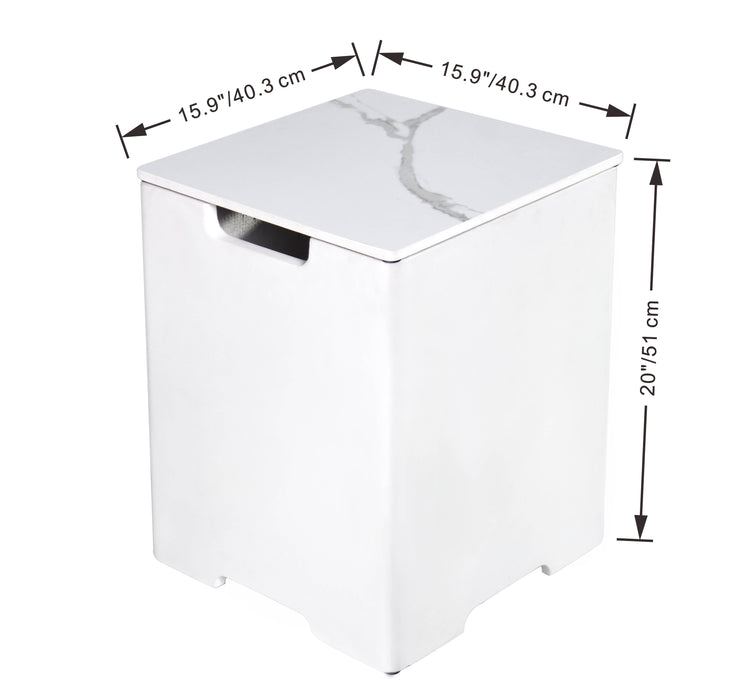 Elementi Plus Square Marble Porcelain Tank Cover ONB401