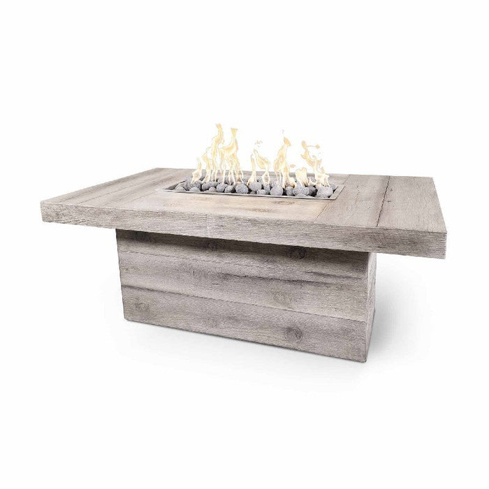 The Outdoor Plus Grove 60-Inch Concrete Wood Grain Fire Pit Table