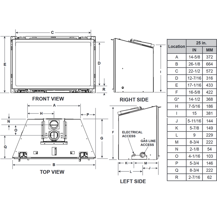 Majestic Ruby 25-Inch Direct Vent Gas Insert