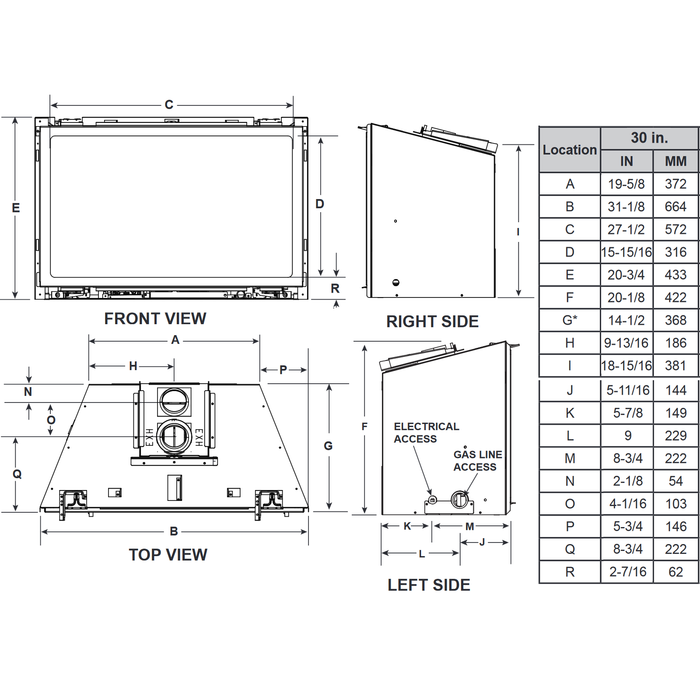 Majestic Ruby 30-Inch Direct Vent Gas Insert