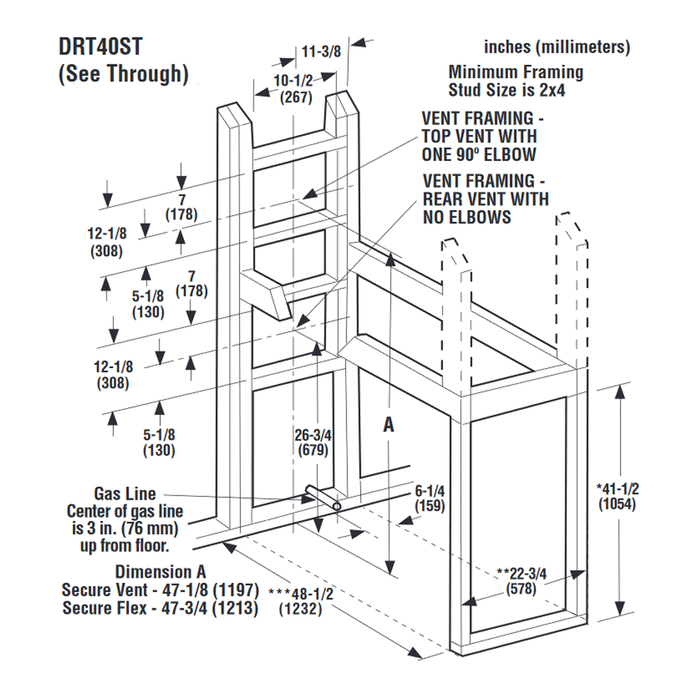 Superior DRT40ST 40-Inch Direct Vent Gas Fireplace