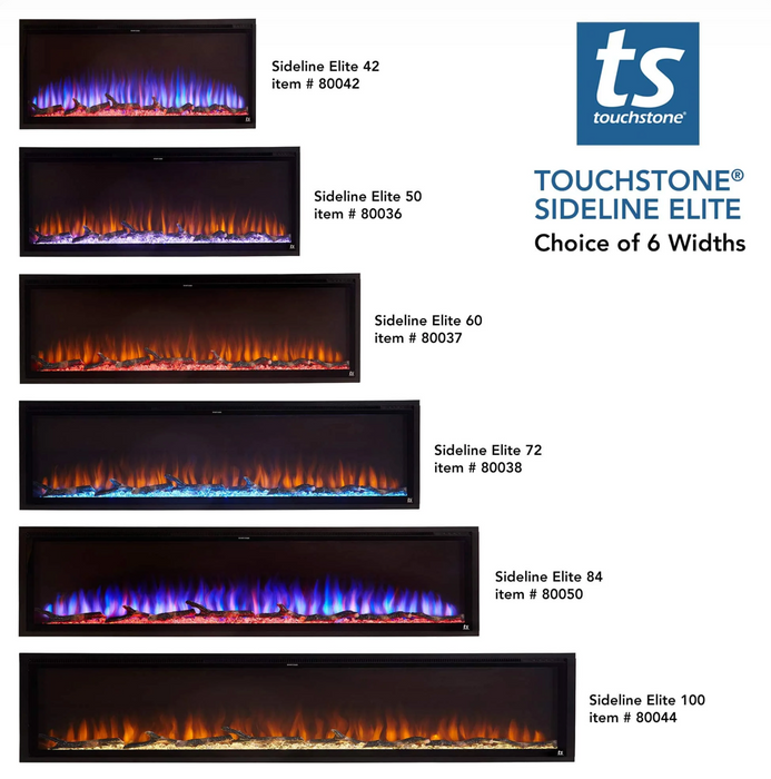 Touchstone - Sideline Elite Smart 80044 100 Inch WiFi-Enabled Recessed Electric Fireplace (Alexa/Google Compatible)