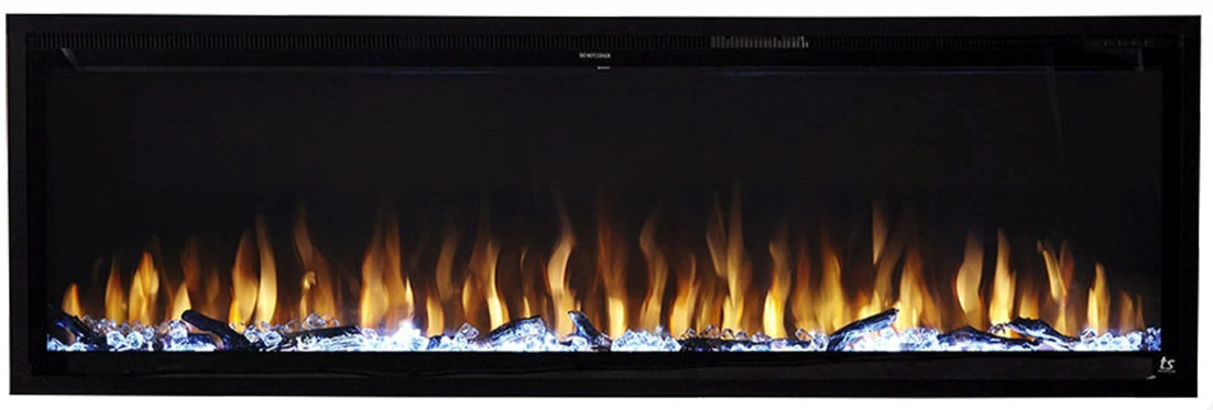 Touchstone - Sideline Elite Smart 80037 60 Inch WiFi-Enabled Recessed Electric Fireplace (Alexa/Google Compatible)