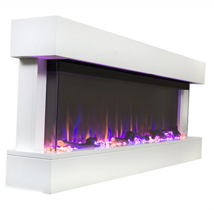 Touchstone - Chesmont White 50 Inch 80033 Wall Mount 3-Sided Smart Electric Fireplace (Alexa/Google Compatible)